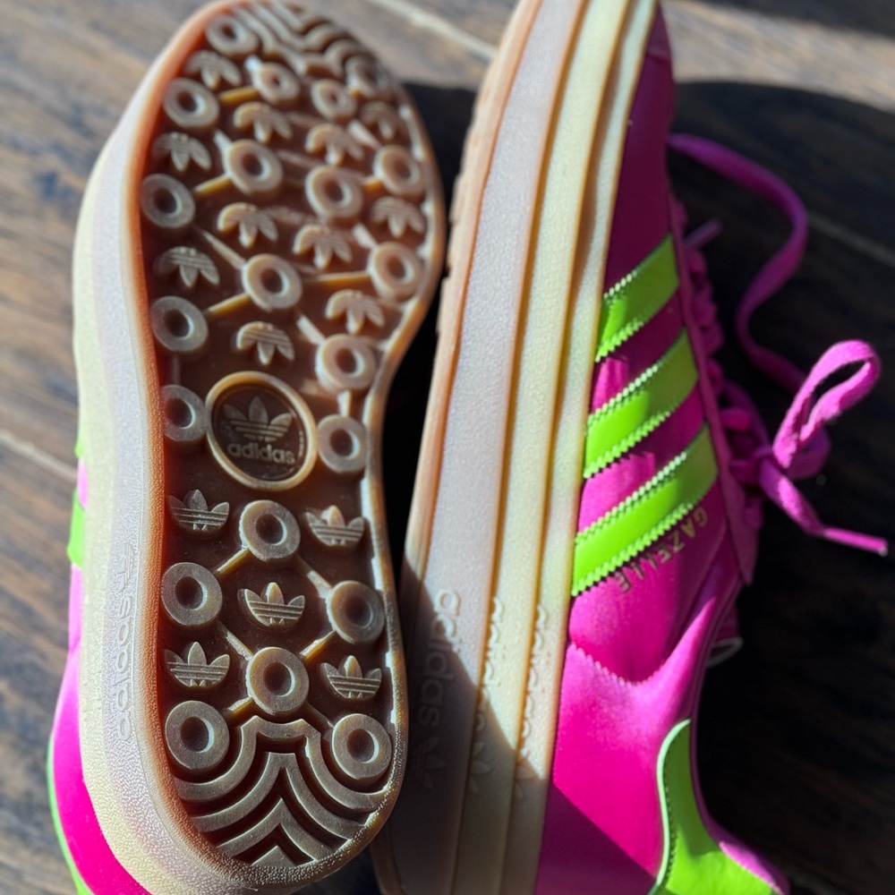 Adidas Gazelle Women's Sneakers in Pink and Lime - Picture 3 of 6